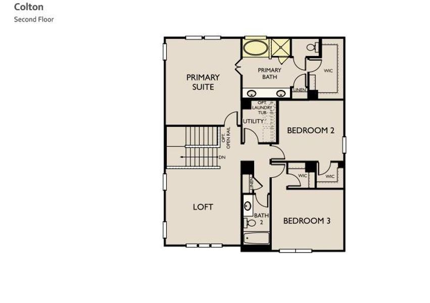 2D floor plan layout of this home in Covered Bridge, Hutto, TX (Image 2).