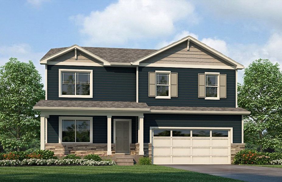 Front exterior of a new home in Hansen Farm, Fort Collins, CO, highlighting curb appeal (Image 2).