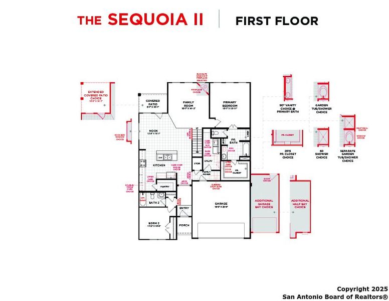 2D floor plan layout of this home in Vista Ridge, Live Oak, TX (Image 3).