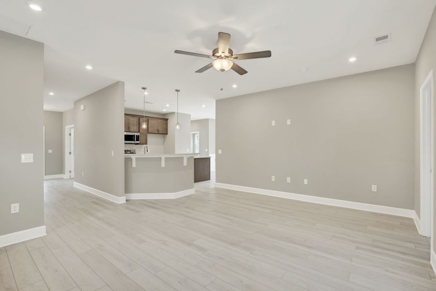 Aspen Plan Great Room View Toward Kitchen