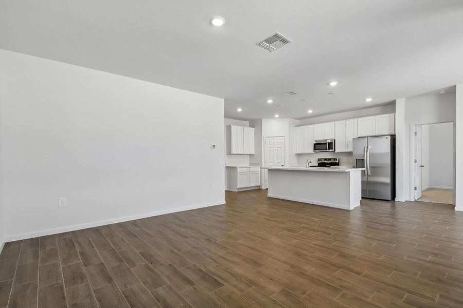 Great room and kitchen