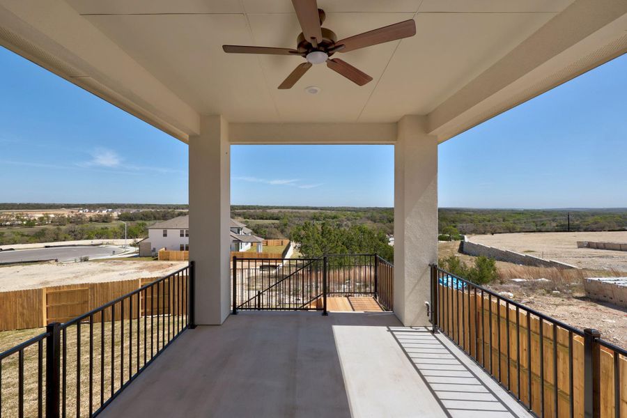 Exterior details and patio area of a home in Lariat, Liberty Hill (Image 2). Exterior details and patio area of a home in Lariat, Liberty Hill (Image 2).
