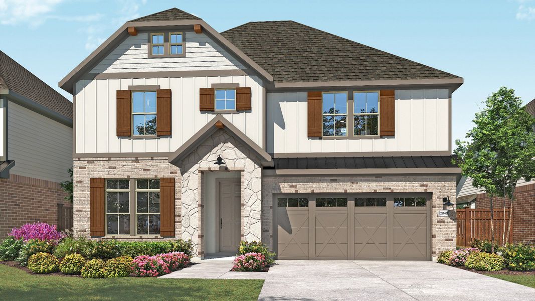 Representative exterior photo of a completed home built from the Magnolia by DRB Homes in Meyer Ranch – Premier, New Braunfels, TX (Image 21).
