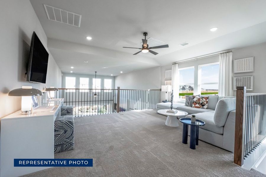 Representative furnished interior of a home built from the Roosevelt F by First Texas Homes in The Villages of Hurricane Creek, Anna (Image 13). Representative furnished interior of a home built from the Roosevelt F by First Texas Homes in The Villages of Hurricane Creek, Anna (Image 13).
