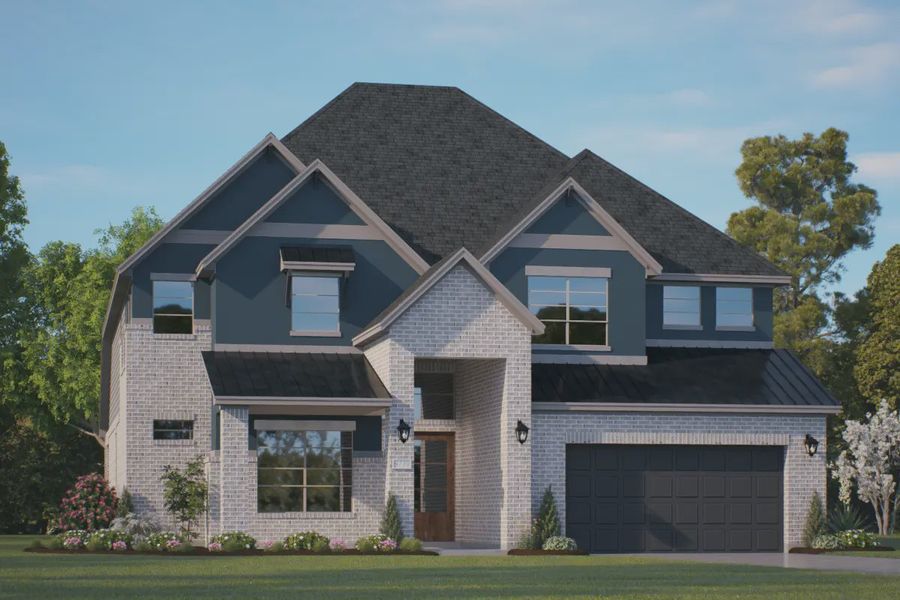 Representative exterior photo of a completed home built from the Waterford by Chesmar Homes in Riceland 60',65',70', Mont Belvieu, TX (Image 17). Representative exterior photo of a completed home built from the Waterford by Chesmar Homes in Riceland 60',65',70', Mont Belvieu, TX (Image 17).