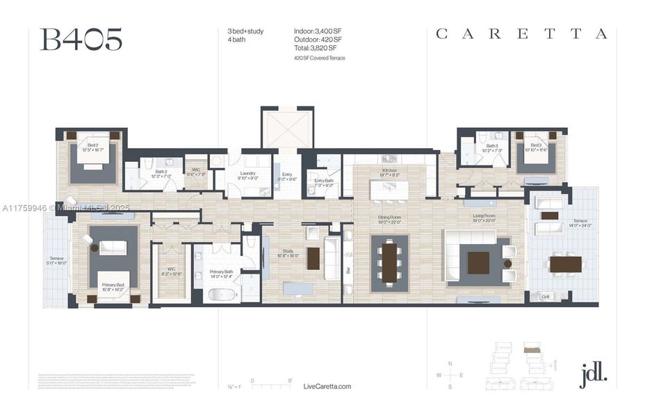 2D floor plan layout of this home in , Juno Beach, FL (Image 2).