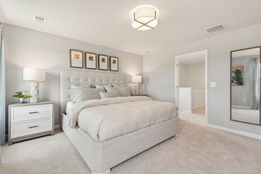 Representative furnished interior of a home built from the The Rutledge by Stanley Martin Homes in Essence at Trinity Townhomes, Columbia (Image 29).