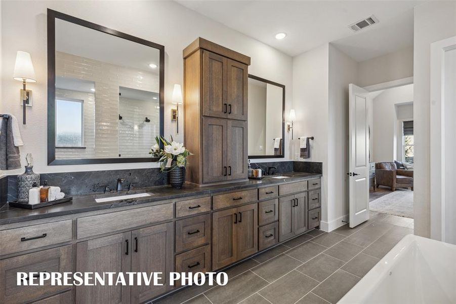 Ample room for two in this over the top owner's bath!  REPRESENTATIVE PHOTO