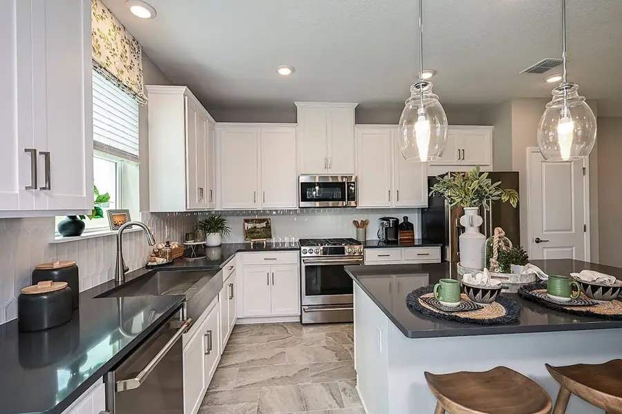 Furnished interior view inside a new home in Cherry Elm at SilverLeaf, St. Augustine (Image 5). Furnished interior view inside a new home in Cherry Elm at SilverLeaf, St. Augustine (Image 5).