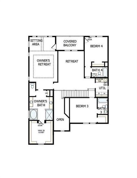 2D floor plan layout of this home in Settingdown Farms, Cumming, GA (Image 2).