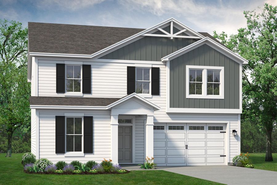 Representative exterior photo of a completed home built from the The Poppy by Chesapeake Homes in The Farm at Neill's Creek, Lillington, NC (Image 24).