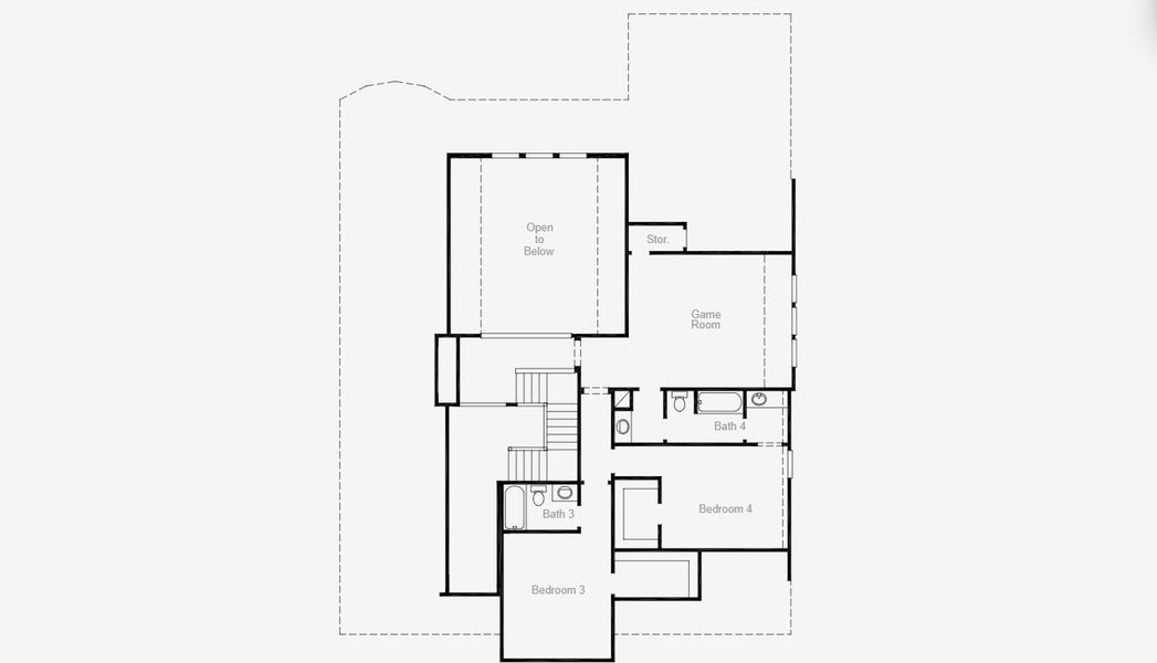 2D floor plan layout for the Haskell II by Coventry Homes in Pecan Square 60', Northlake, TX (Image 8).