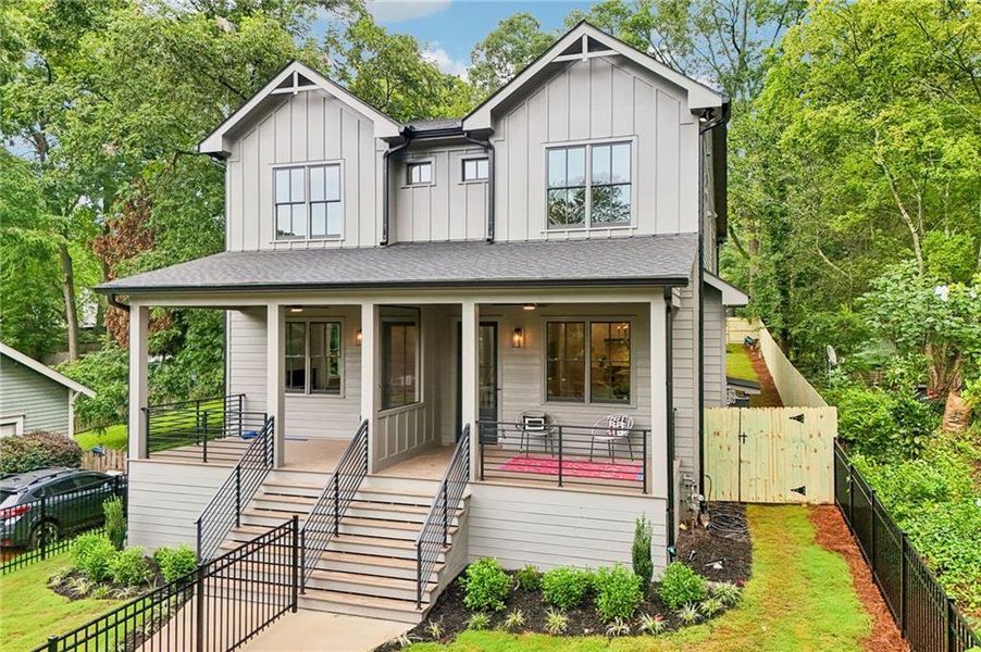 Front exterior of a new home in , Decatur, GA, highlighting curb appeal (Image 24).