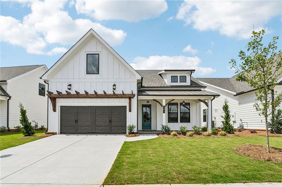 Front exterior of a new home in Aberdeen, Hoschton, GA, highlighting curb appeal (Image 24).