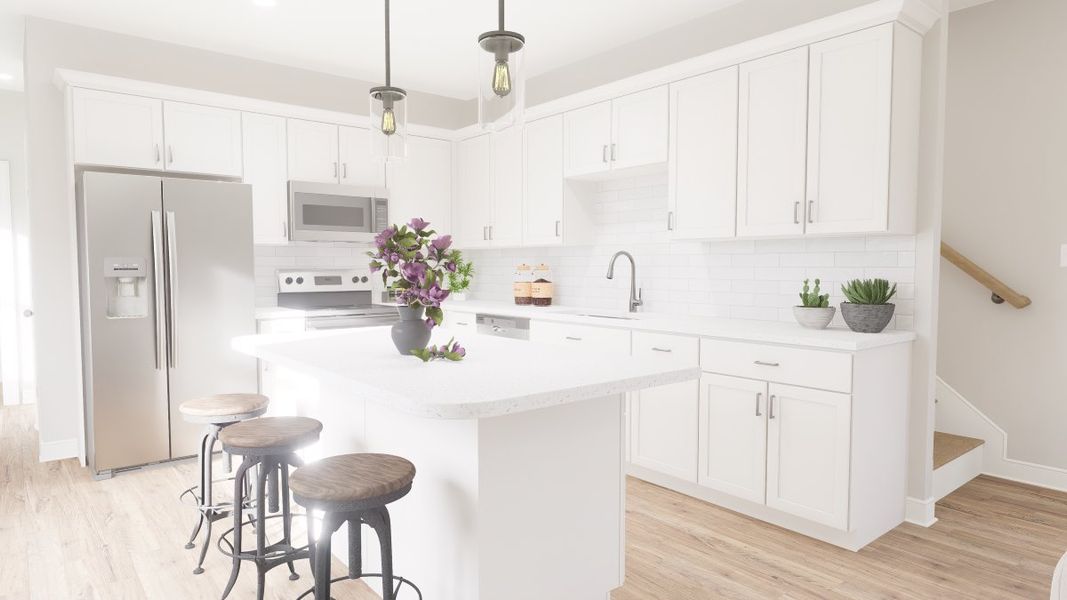 Representative furnished interior of a home built from the Fontaine Townhome by Parkside Builders in The Parks of Mill Town, Chattanooga (Image 6).
