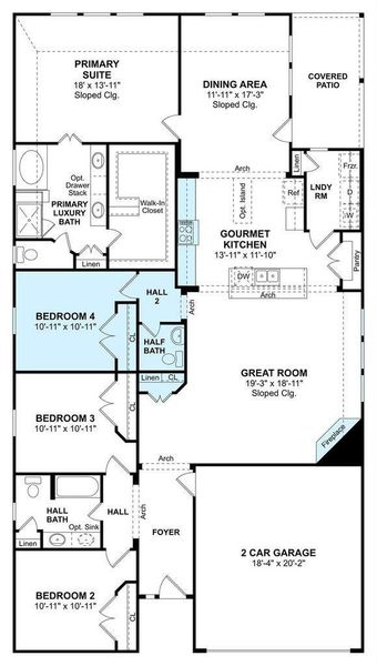 2D floor plan layout of this home in Oakwood Estates, Waller, TX (Image 4). 2D floor plan layout of this home in Oakwood Estates, Waller, TX (Image 4).