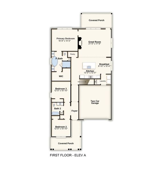 2D floor plan layout for the Kensley 55+ by Grant & Co in White Oak 55+, Arlington, TN (Image 3).