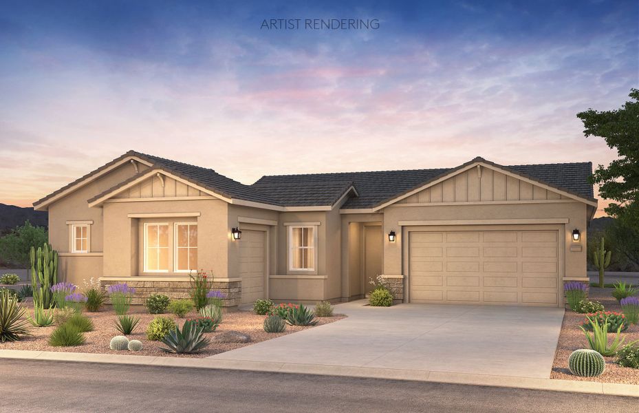 Representative exterior photo of a completed home built from the Catalina by Pulte Homes in Artisan at Asante, Surprise, AZ (Image 18).