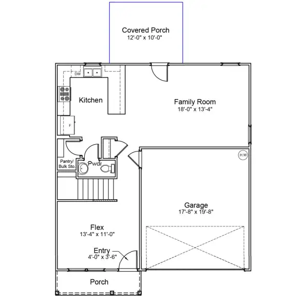 2D floor plan layout of this home in Six Oaks, Summerville, SC (Image 3).