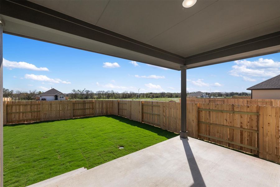 Exterior details and patio area of a home in Patterson Ranch, Georgetown (Image 23). Exterior details and patio area of a home in Patterson Ranch, Georgetown (Image 23).