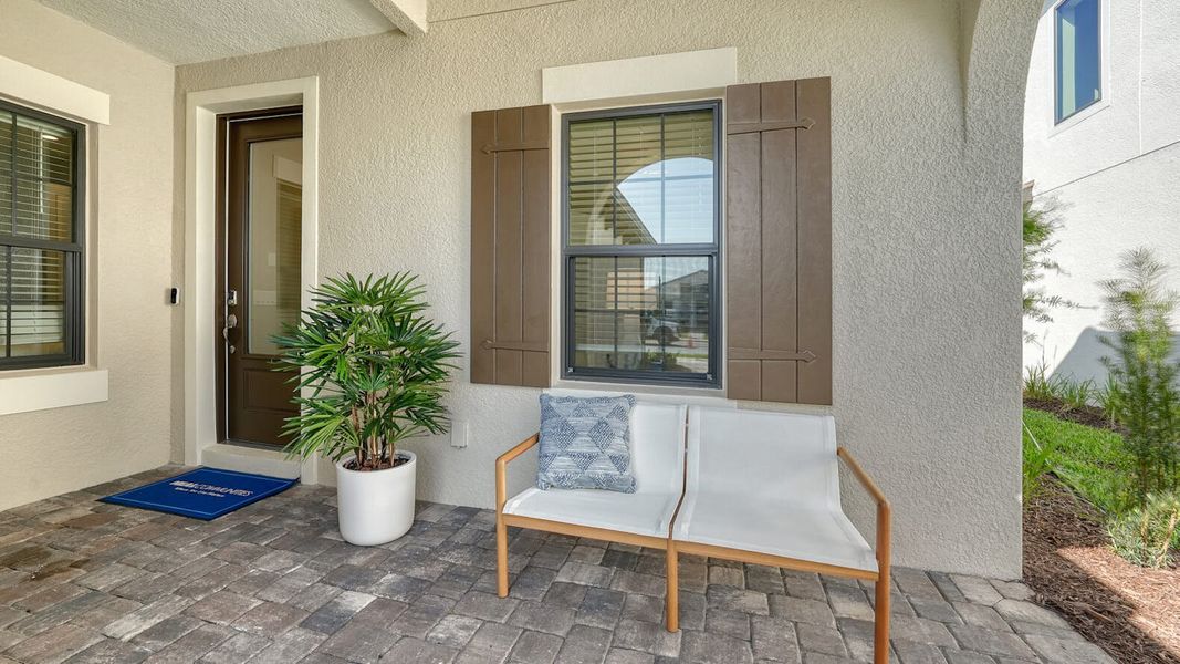 Exterior details and patio area of a home in Vistera of Venice, Nokomis (Image 2).