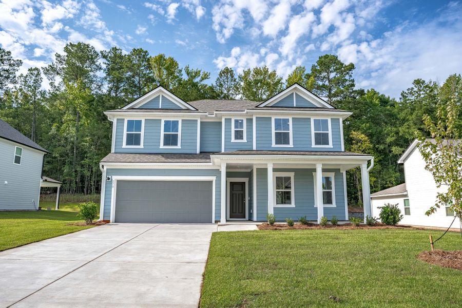 Front exterior of a new home in Carriage Estates, Lexington, SC, highlighting curb appeal (Image 22).