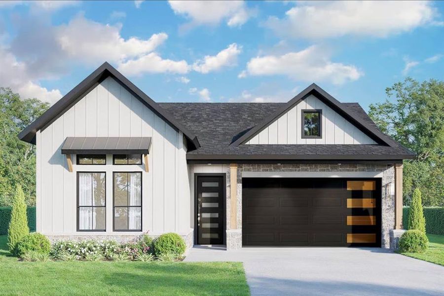 Front exterior of a new home in , Denison, TX, highlighting curb appeal (Image 1).