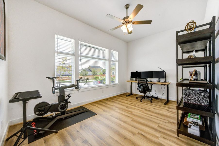 Office space near front of home.