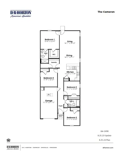 2D floor plan layout of this home in Jordanville Farms, Galivants Ferry, SC (Image 3).