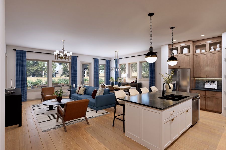 Representative furnished interior of a home built from the The Periwinkle by David Weekley Homes in Legacy, League City (Image 4).