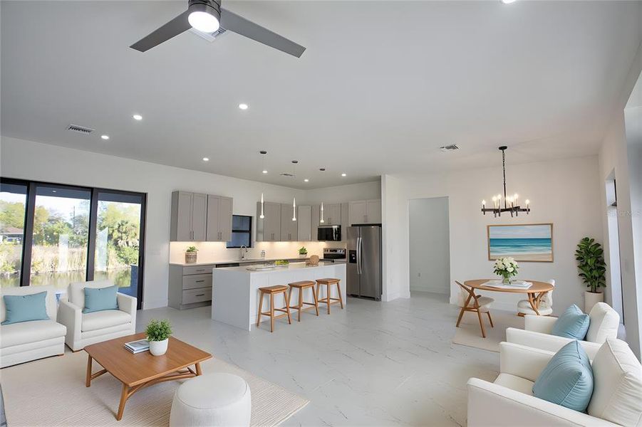 Furnished interior view inside a new home in , Port Charlotte (Image 10). Furnished interior view inside a new home in , Port Charlotte (Image 10).