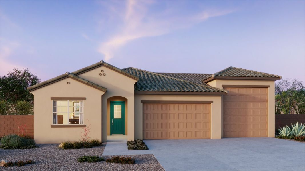 Representative exterior photo of a completed home built from the Chiffon by Mattamy Homes in Saguaro Reserve II, Marana, AZ (Image 17).
