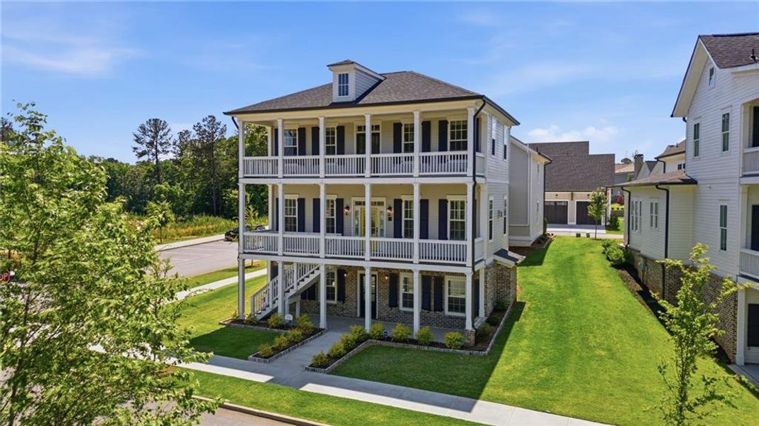Front exterior of a new home in , Dacula, GA, highlighting curb appeal (Image 29).