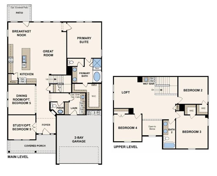 2D floor plan layout of this home in Liberty Collection at Fulshear Lakes, Fulshear, TX (Image 3).