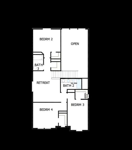 2D floor plan layout of this home in Sandbrock Ranch, Aubrey, TX (Image 5).