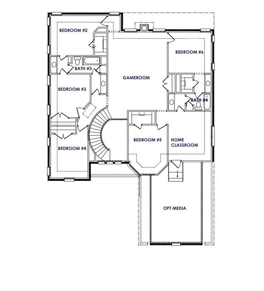 2D floor plan layout of this home in Corner Stone Ranch, Howe, TX (Image 2).