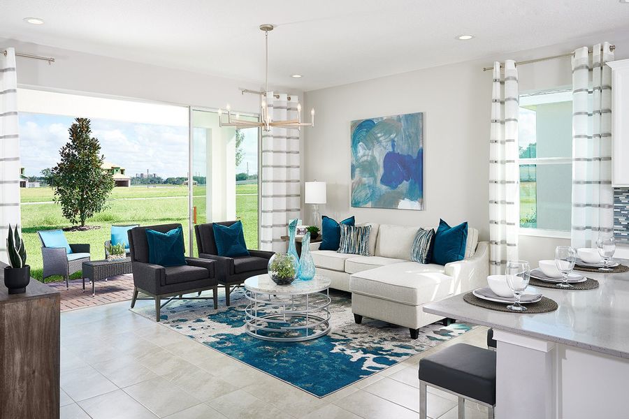 Representative furnished interior of a home built from the Daytona by Park Square Residential in Leela Reserve, Tavares (Image 5).