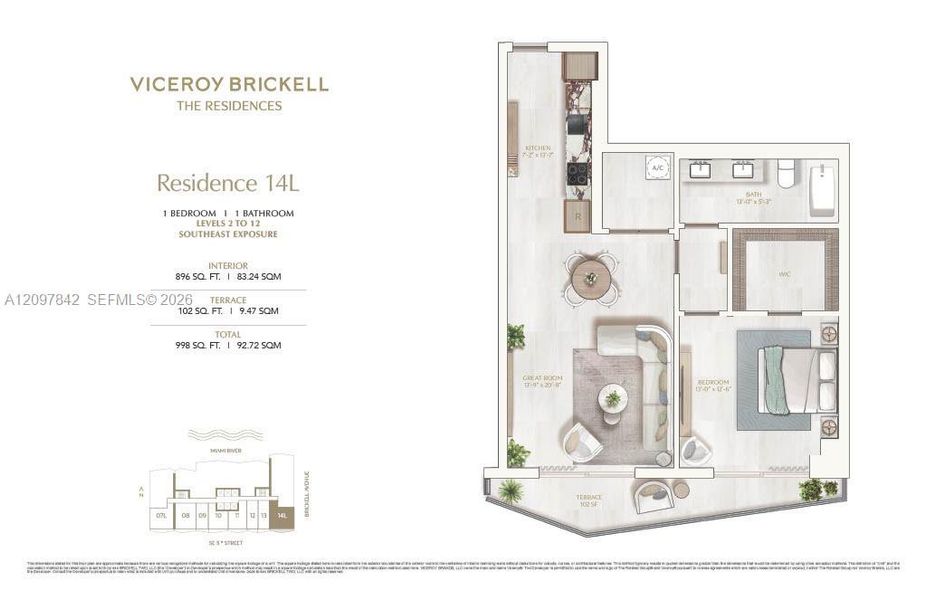 2D floor plan layout of this home in , Miami, FL (Image 4).