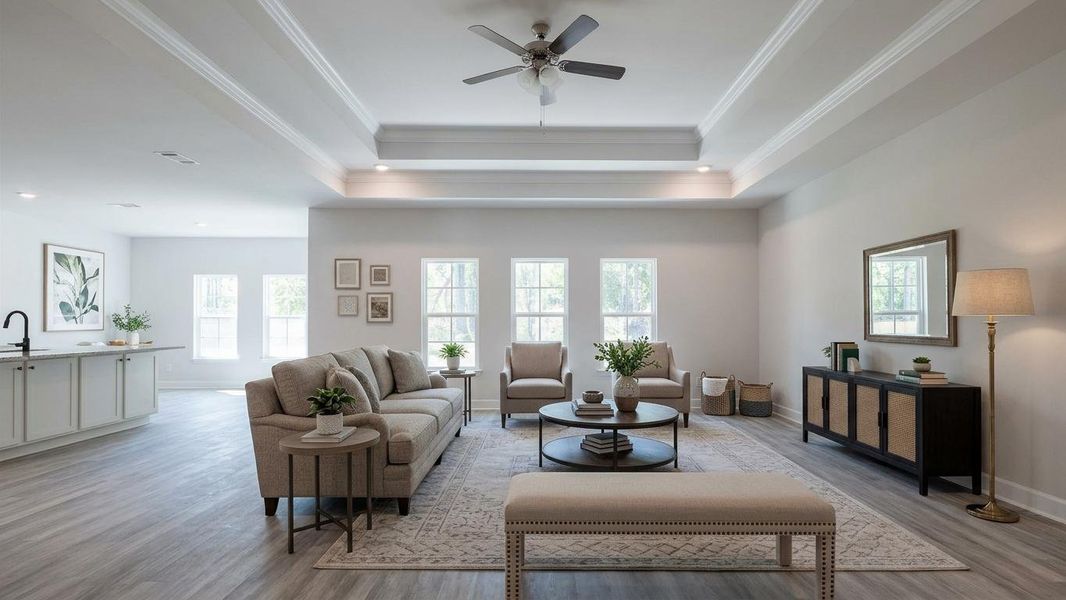 Furnished interior view inside a new home in Pine Dove Estates, Tallahassee (Image 6). Furnished interior view inside a new home in Pine Dove Estates, Tallahassee (Image 6).
