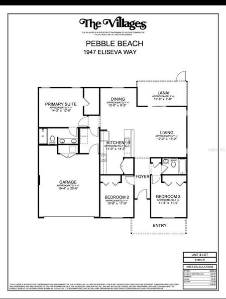 2D floor plan layout of this home in , The Villages, FL (Image 4).