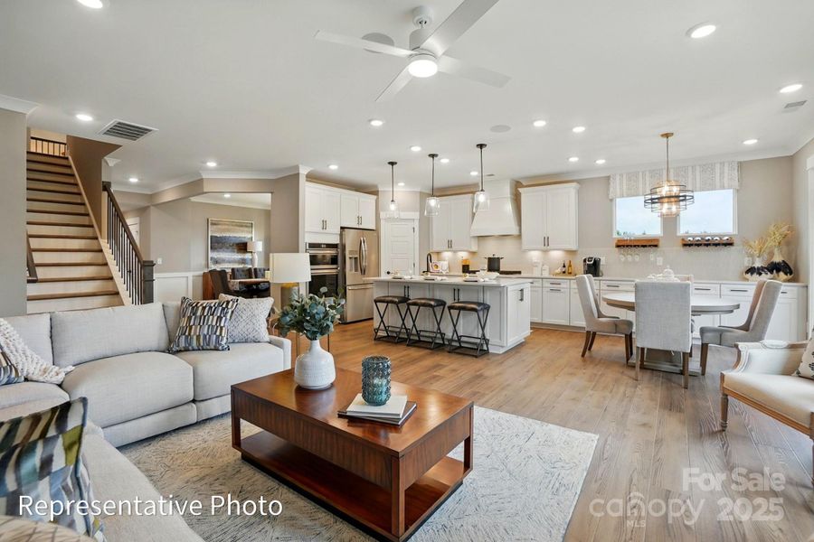 Furnished interior view inside a new home in Heritage - 55+ Community, Indian Trail (Image 5). Furnished interior view inside a new home in Heritage - 55+ Community, Indian Trail (Image 5).