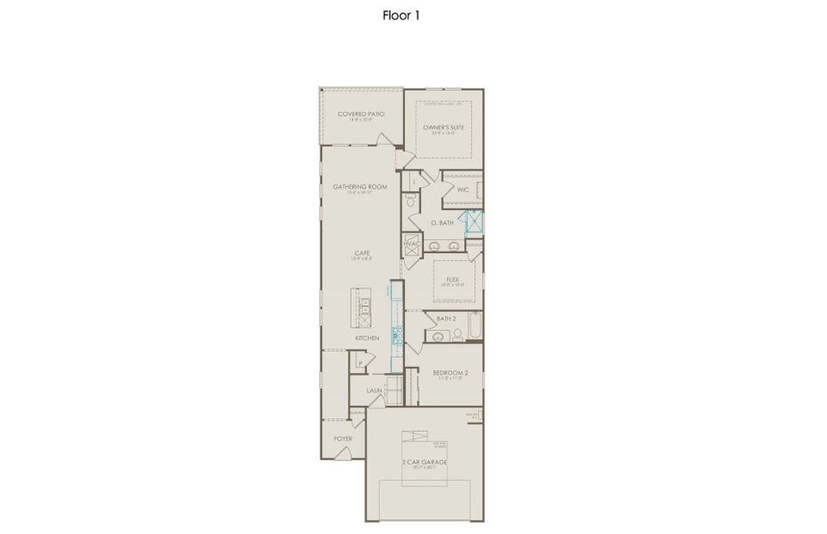 2D floor plan layout of this home in Del Webb Barton Village, Lebanon, TN (Image 3).