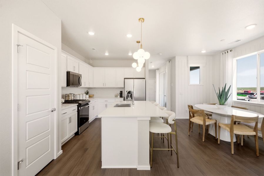 Representative furnished interior of a home built from the Capella by Pulte Homes in Sky Ranch, Watkins (Image 12). Representative furnished interior of a home built from the Capella by Pulte Homes in Sky Ranch, Watkins (Image 12).