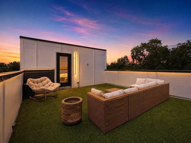 Twilight of roof top