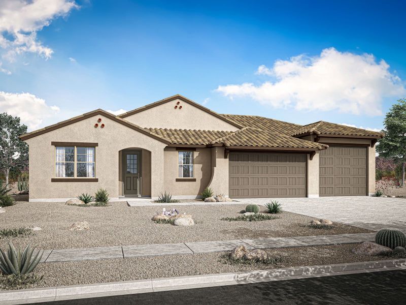 Representative exterior photo of a completed home built from the Violet by Mattamy Homes in White Tank Vistas, Waddell, AZ (Image 19).