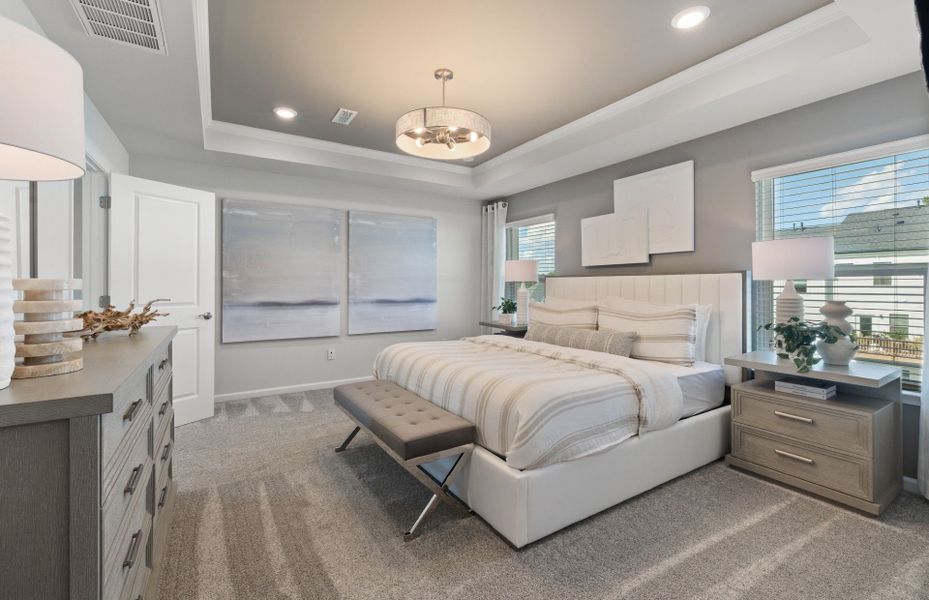 Furnished interior view inside a new home in Lakeside Townes at Riverlights, Wilmington (Image 12).