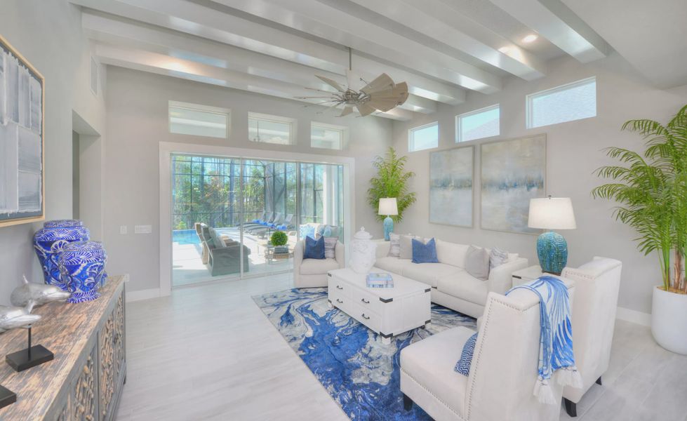Furnished interior view inside a new home in Woodhaven, Port Orange (Image 12). Furnished interior view inside a new home in Woodhaven, Port Orange (Image 12).