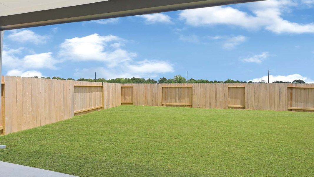 Exterior details and patio area of a home in Villarosa at Tamarron, Katy (Image 2).