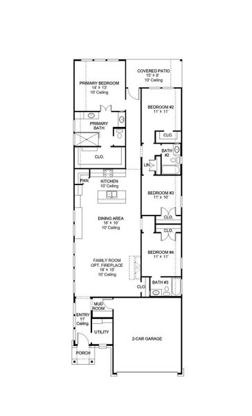 2D floor plan layout of this home in Jordan Ranch 40', Fulshear, TX (Image 2).
