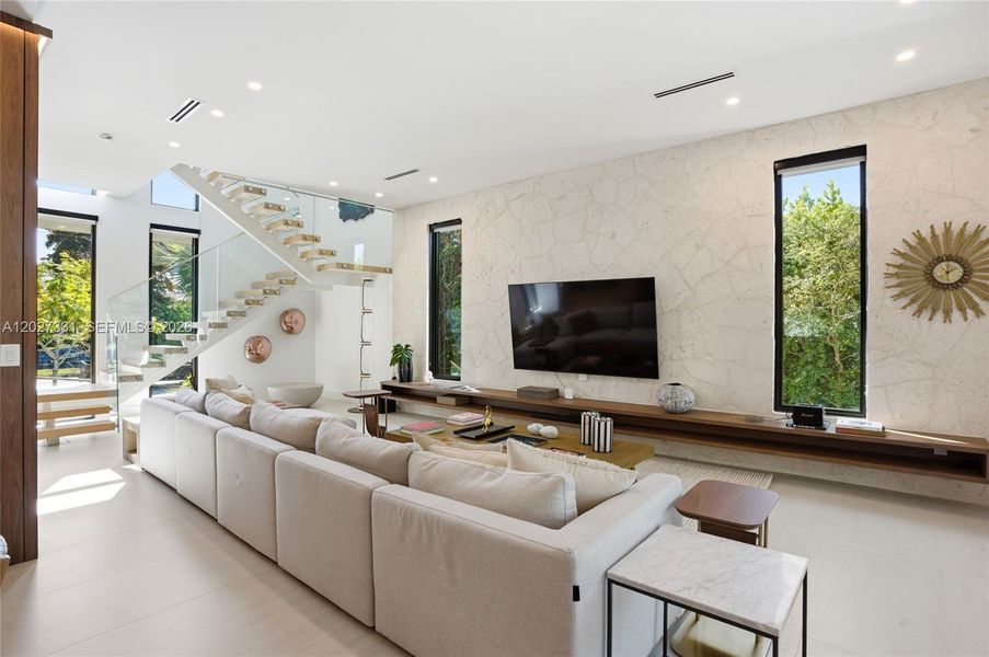 Furnished interior view inside a new home in , Miami Beach (Image 9). Furnished interior view inside a new home in , Miami Beach (Image 9).
